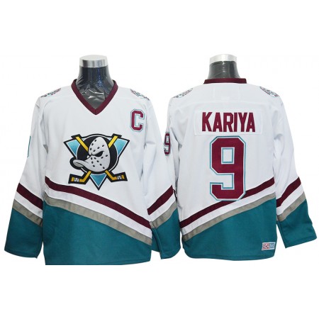 Pánské Hokejový Dres Anaheim Ducks Mighty Ducks Paul Kariya 9 CCM Throwback Bílý Authentic